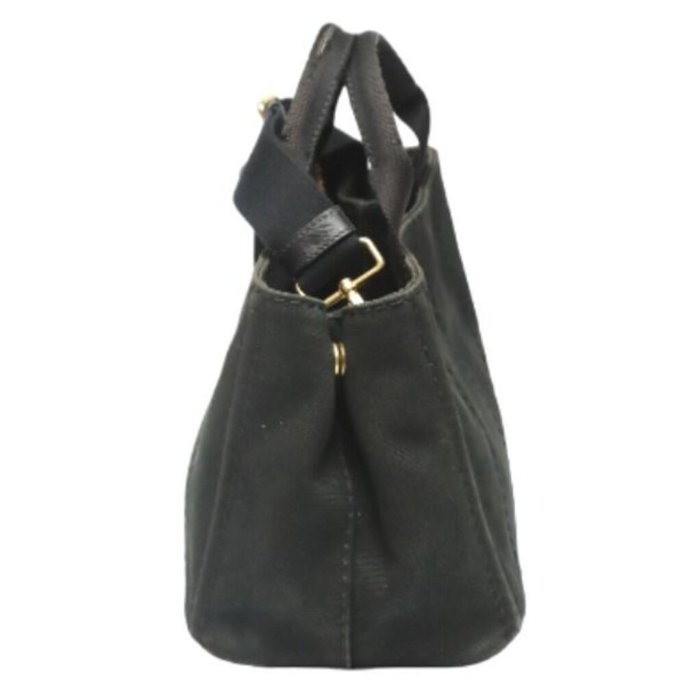 Prada 1 Bg439 Tote Bag Canapa Mini Tote Bag Black - Picture 5 of 15
